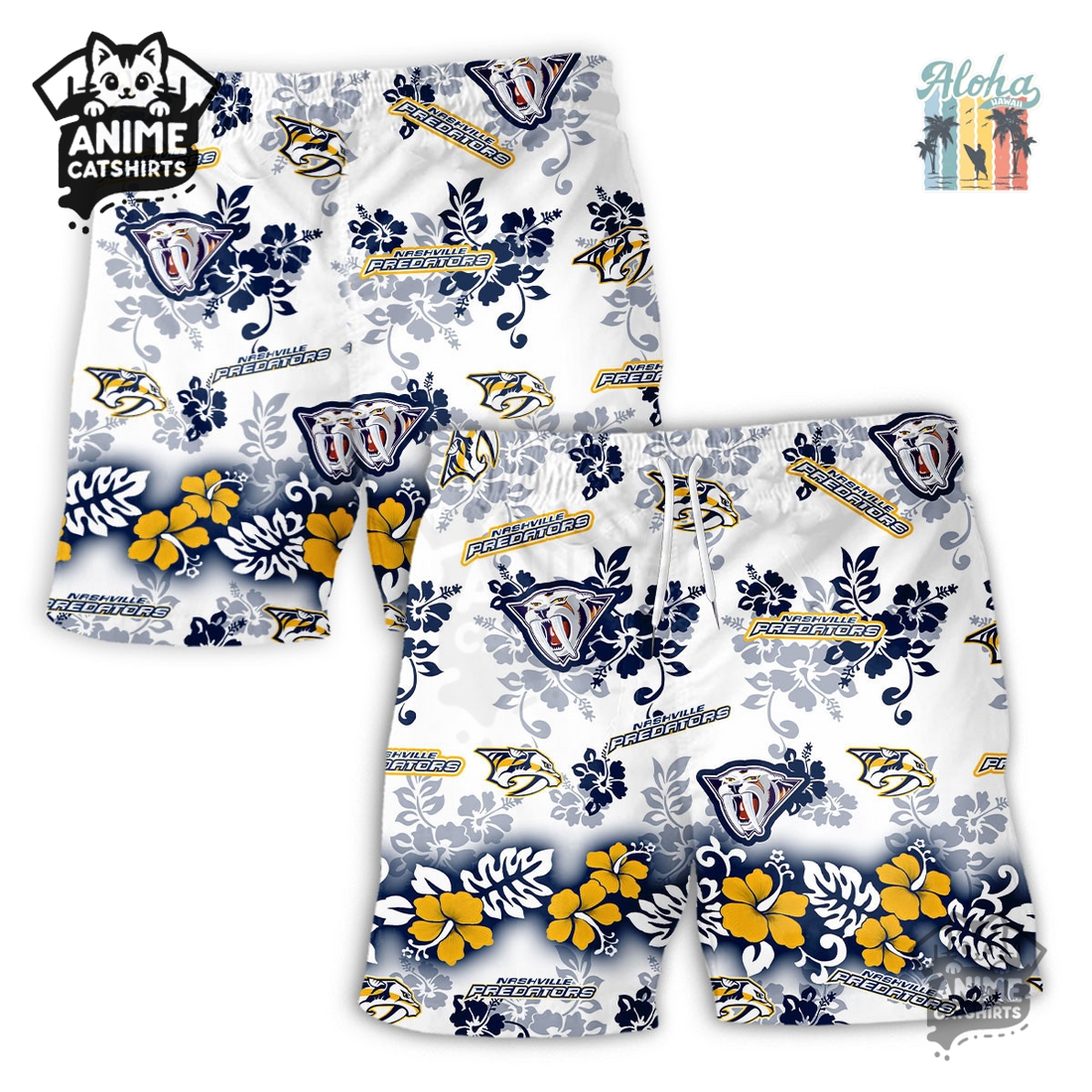 Nashville Predators Aloha Paradise NHL Hawaiian Short Nashville Predators Aloha Paradise NHL Hawaiian Short