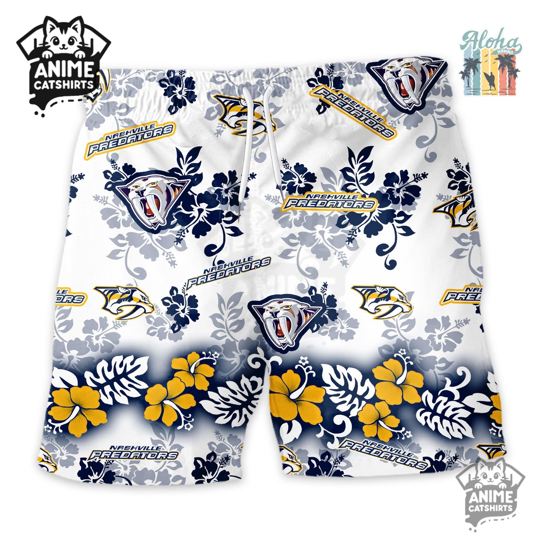 Nashville Predators Aloha Paradise NHL Hawaiian Short Nashville Predators Aloha Paradise NHL Hawaiian Short