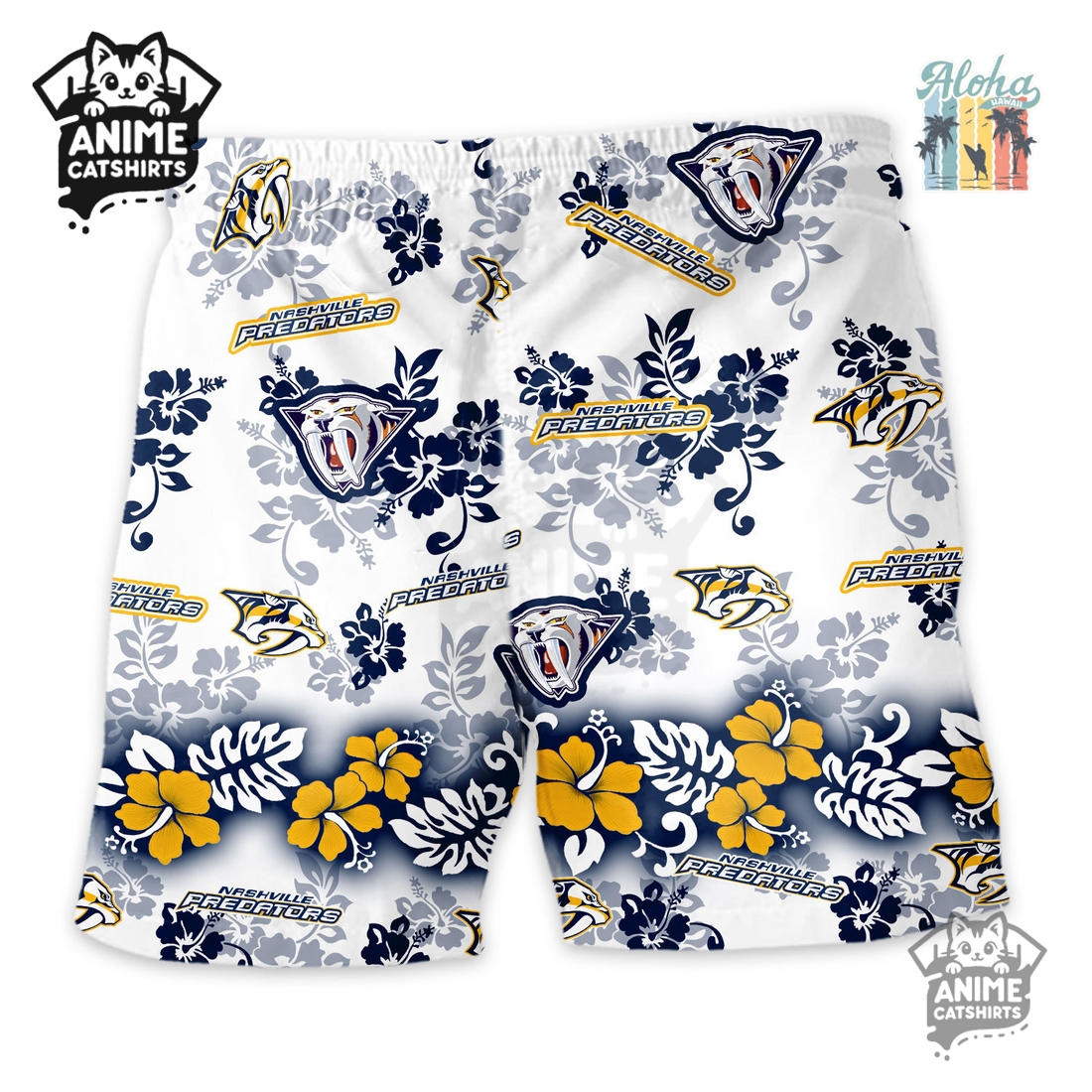 Nashville Predators Aloha Paradise NHL Hawaiian Short Nashville Predators Aloha Paradise NHL Hawaiian Short