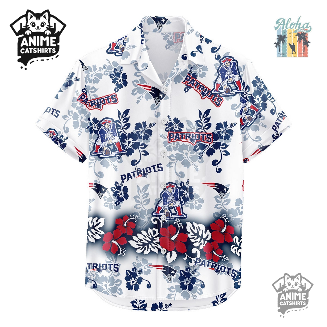 New England Patriots Aloha Paradise NFL Hawaiian Shirt
