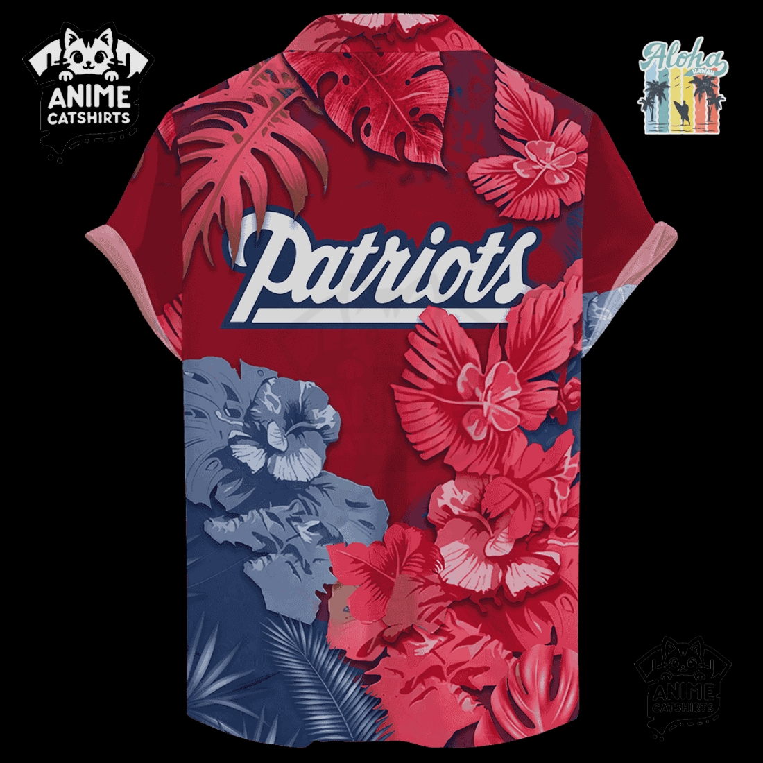 New England Patriots Signature Skull NFL Hawaiian Shirt