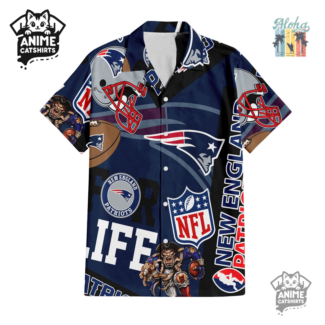 New England Patriots NFL Aloha Shirt & Shorts Set