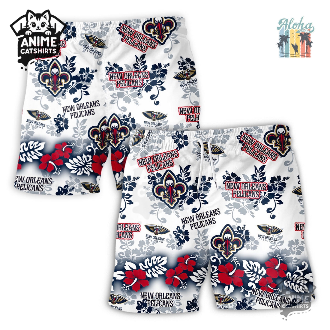 New Orleans Pelicans Aloha Paradise NBA Hawaiian Short