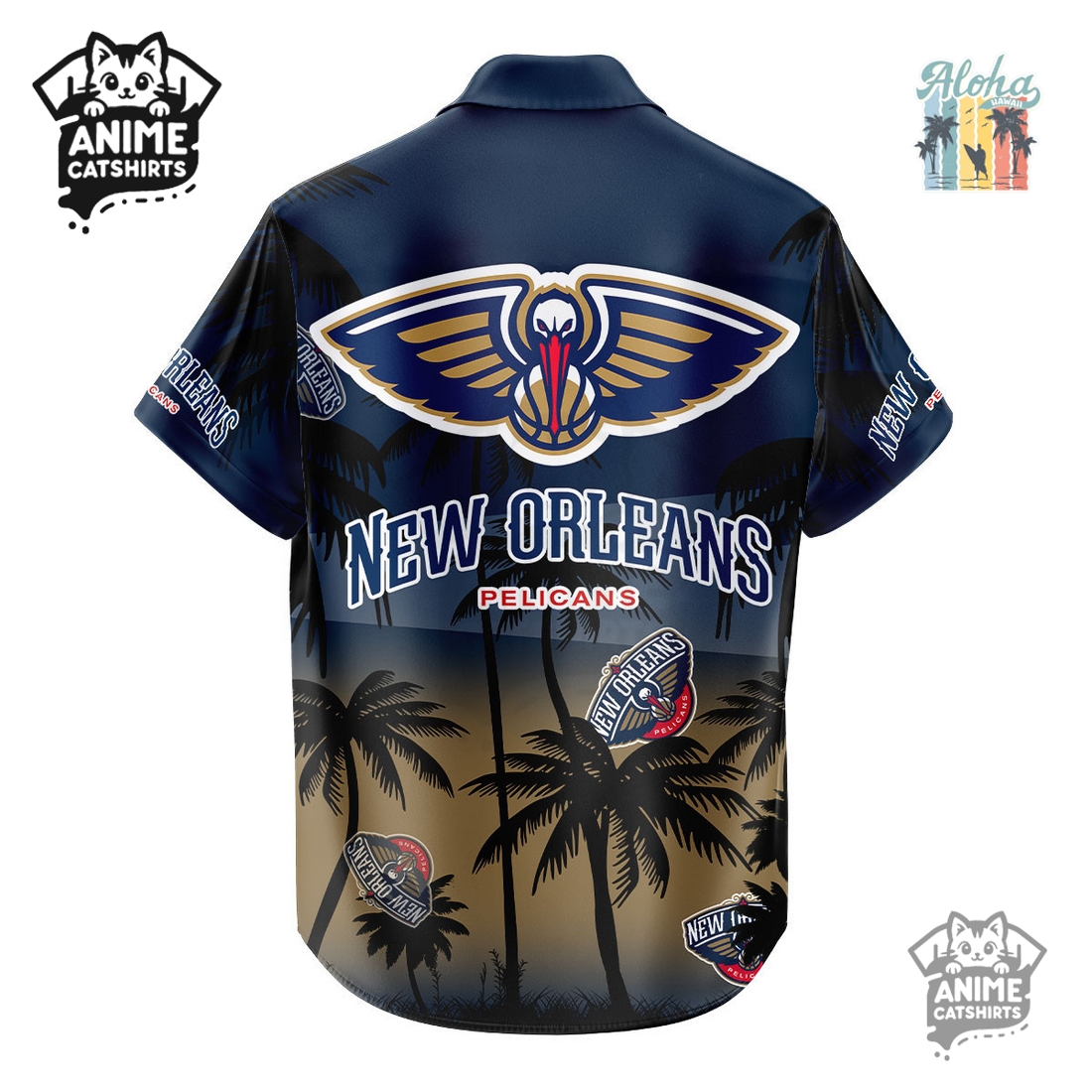 New Orleans Pelicans NBA Aloha Shirt New Orleans Pelicans NBA Aloha Shirt