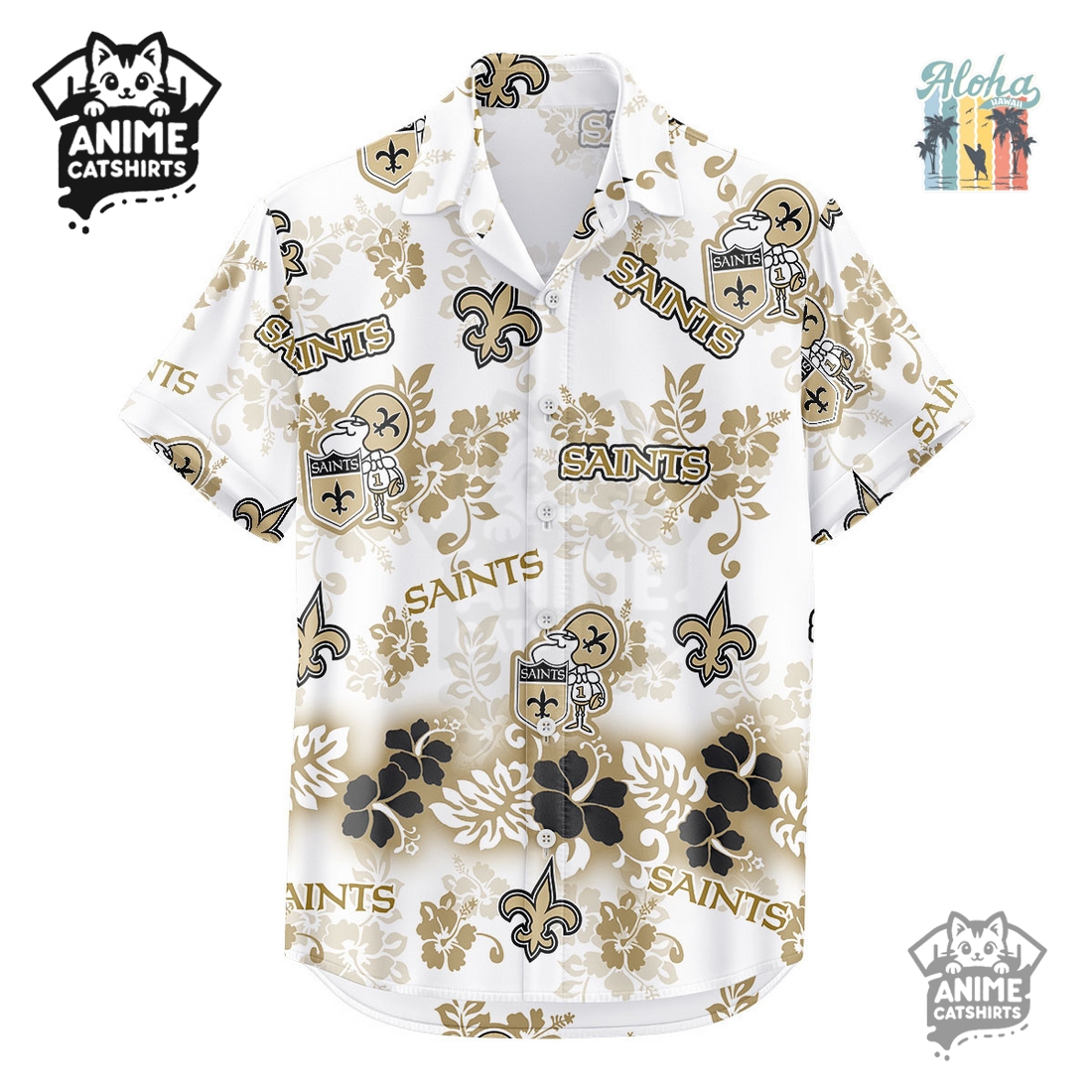 New Orleans Saints Aloha Paradise NFL Hawaiian Shirt New Orleans Saints Aloha Paradise NFL Hawaiian Shirt