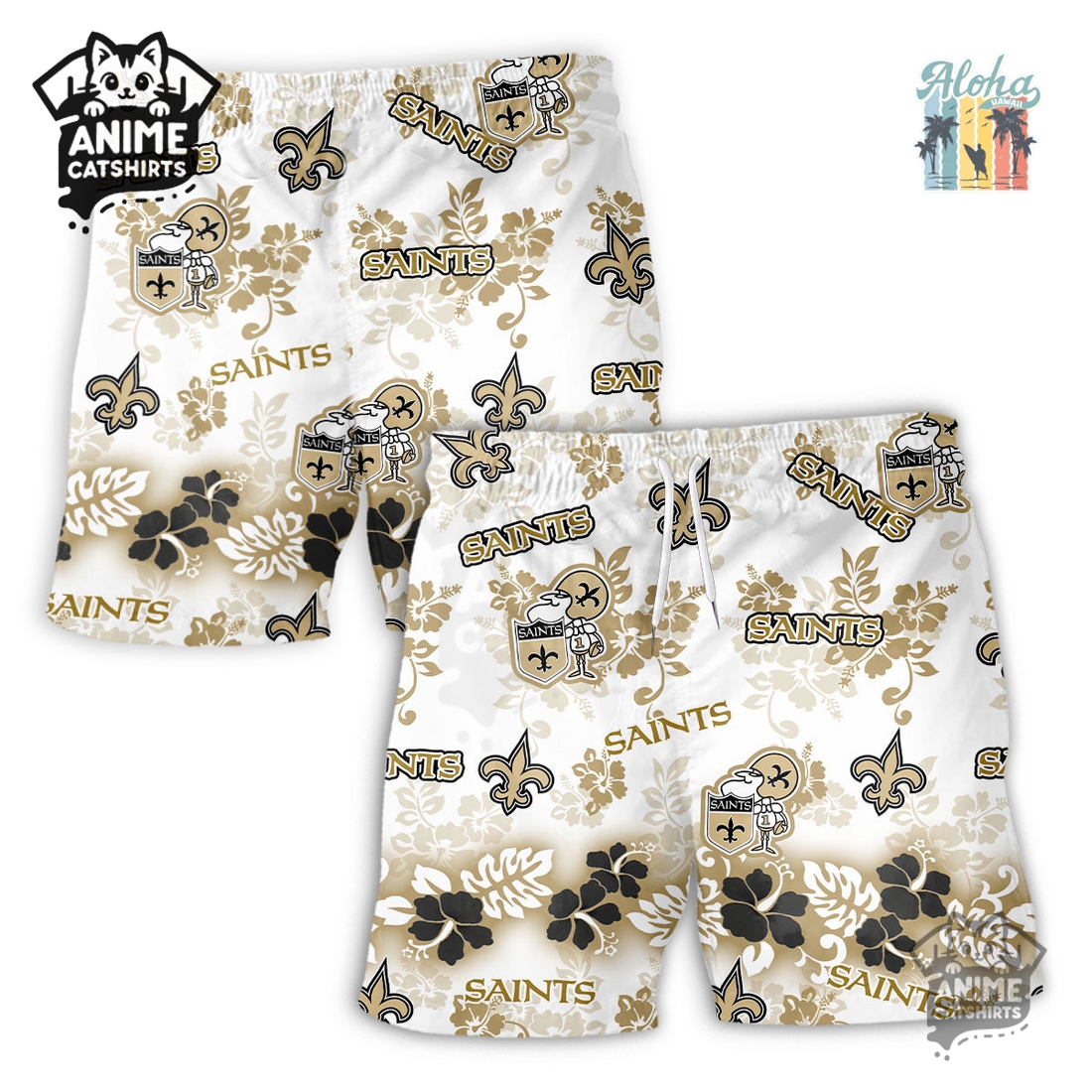 New Orleans Saints Aloha Paradise NFL Hawaiian Short
