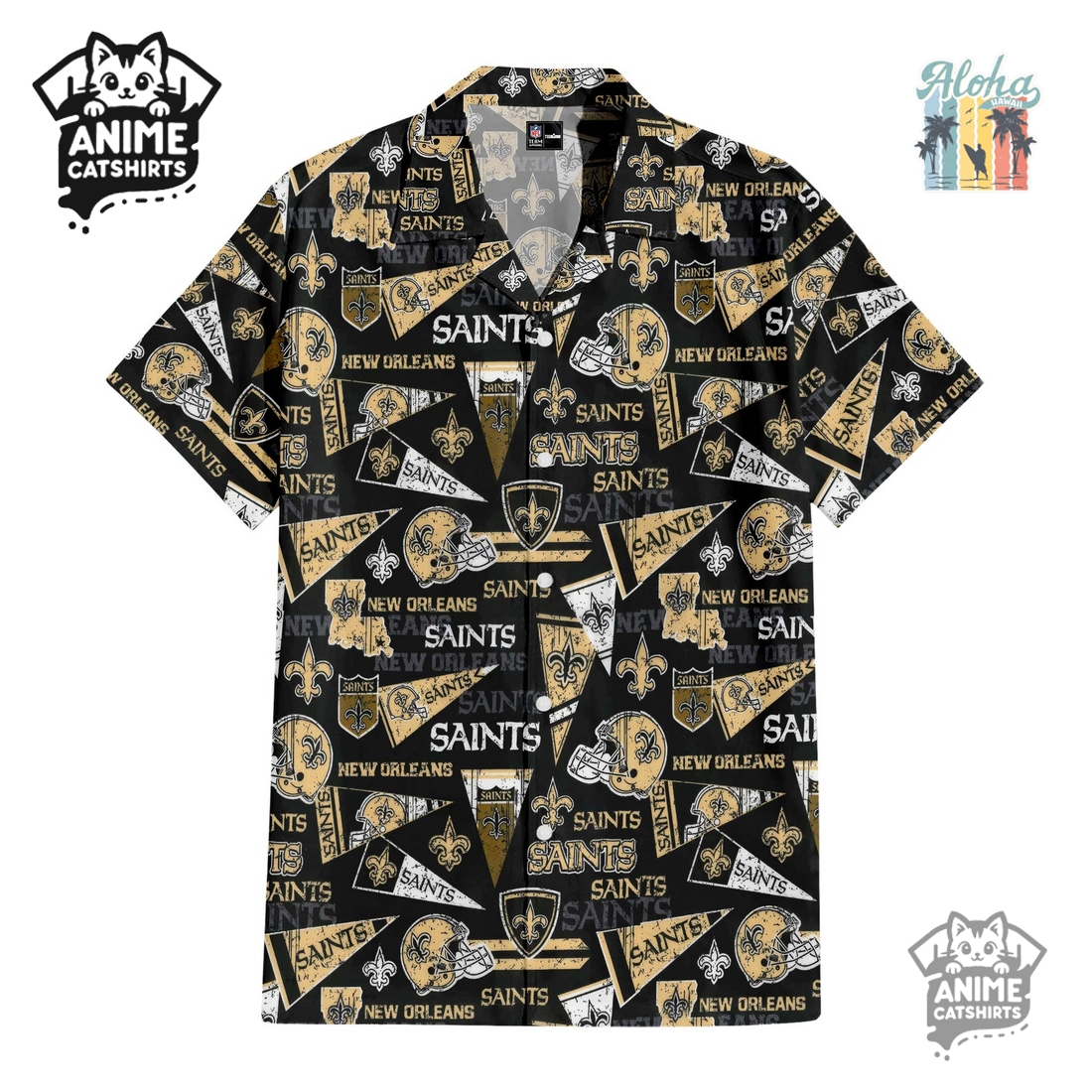 New Orleans Saints NFL Hawaiian Shirt & Shorts Set