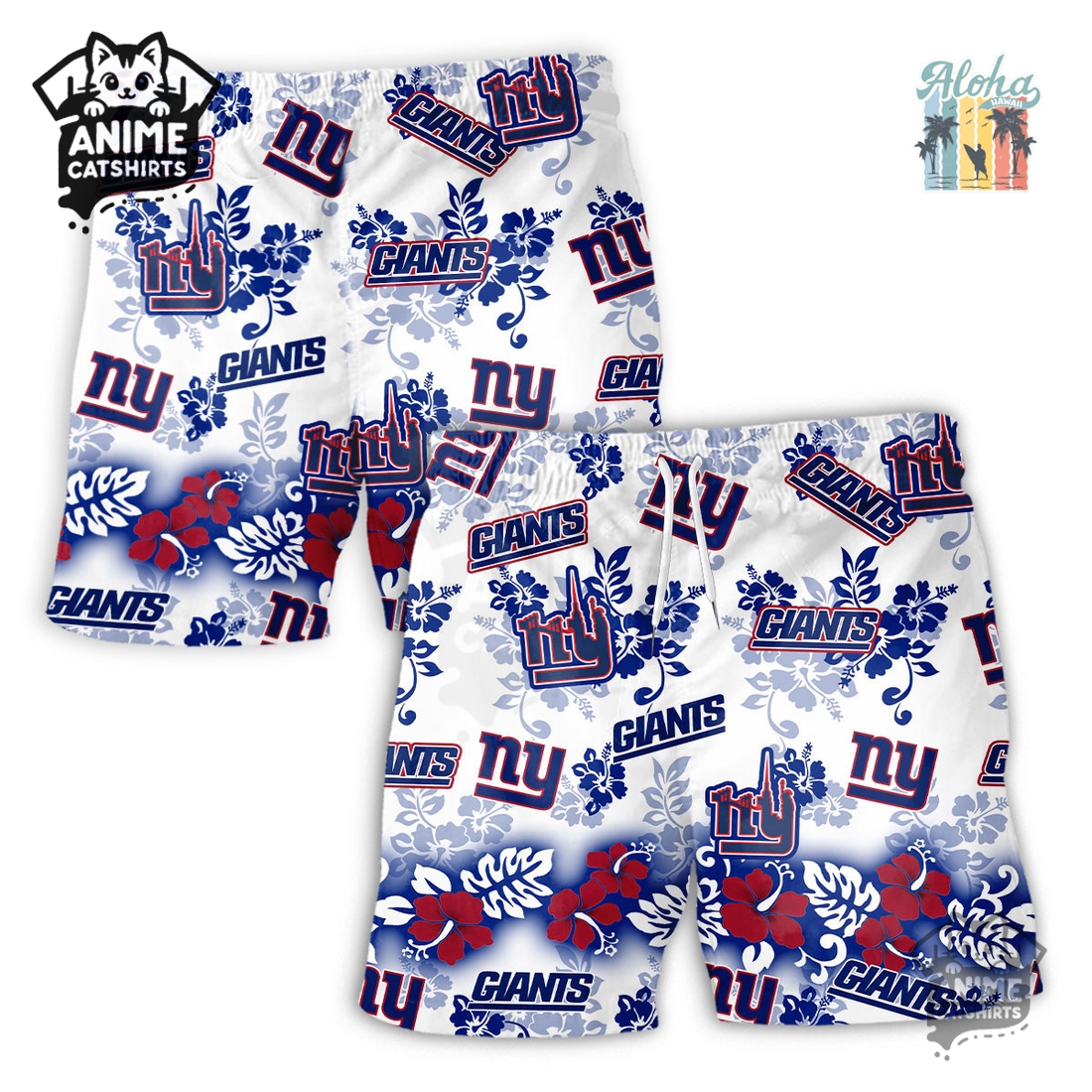 New York Giants Aloha Paradise NFL Hawaiian Short