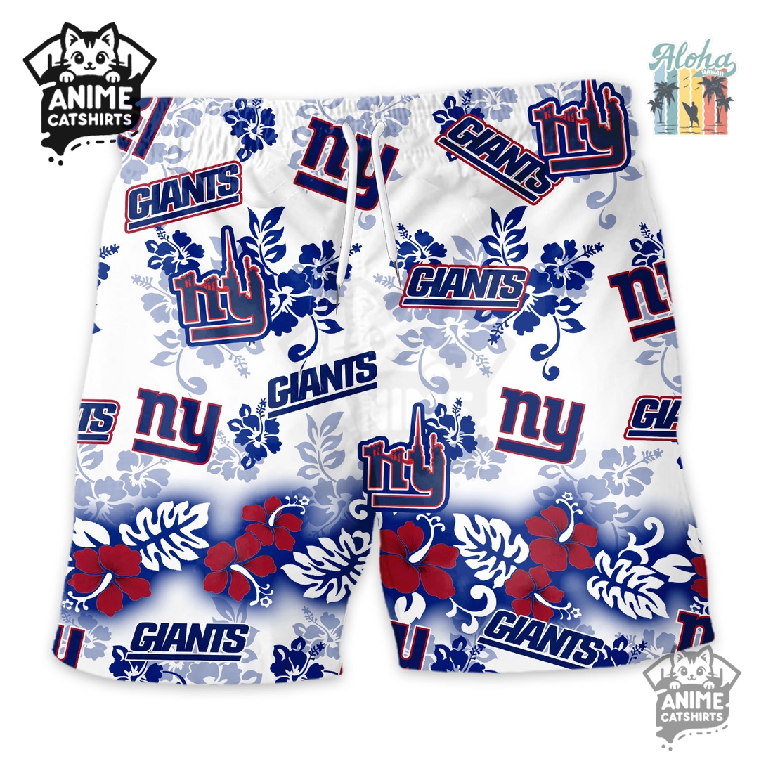 New York Giants Aloha Paradise NFL Hawaiian Short New York Giants Aloha Paradise NFL Hawaiian Short