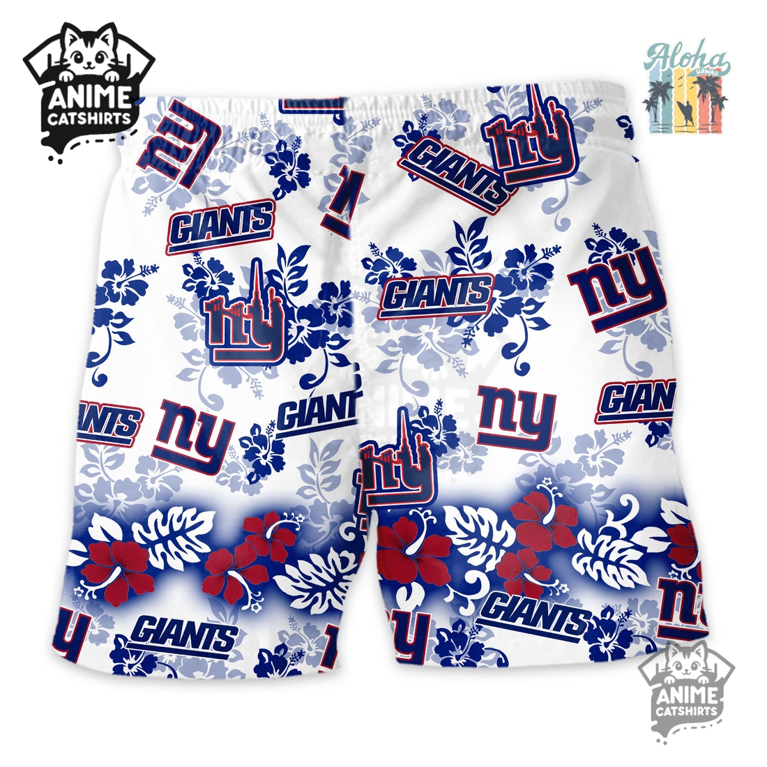 New York Giants Aloha Paradise NFL Hawaiian Short New York Giants Aloha Paradise NFL Hawaiian Short