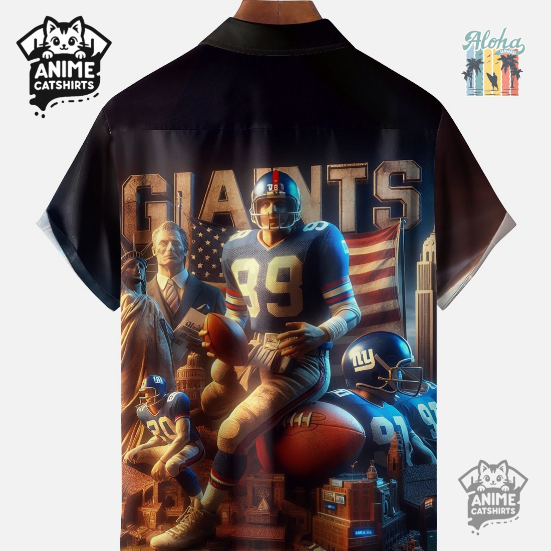 New York Giants Art NFL Hawaiian Shirt New York Giants Art NFL Hawaiian Shirt