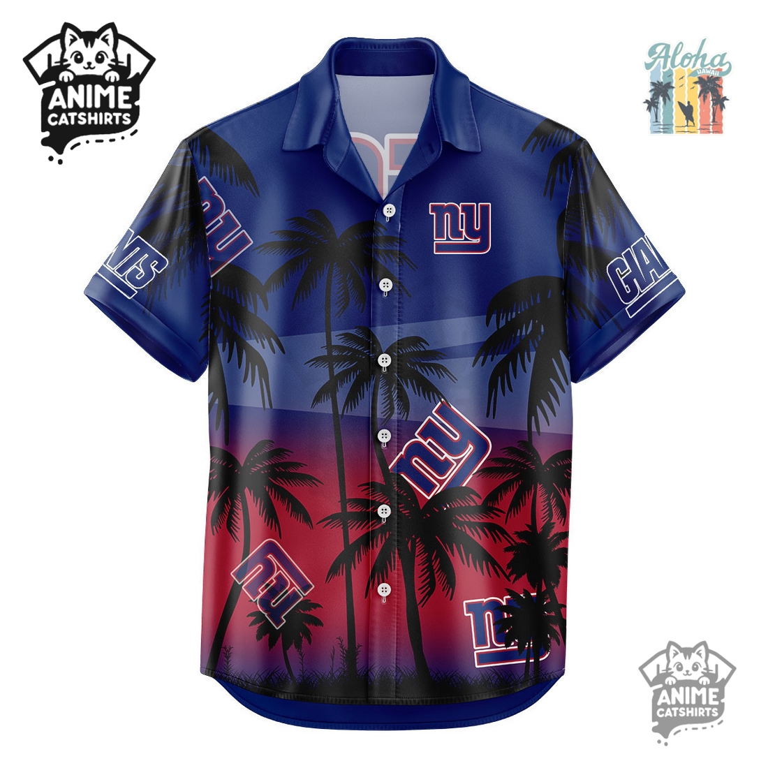 New York Giants NFL Aloha Shirt New York Giants NFL Aloha Shirt