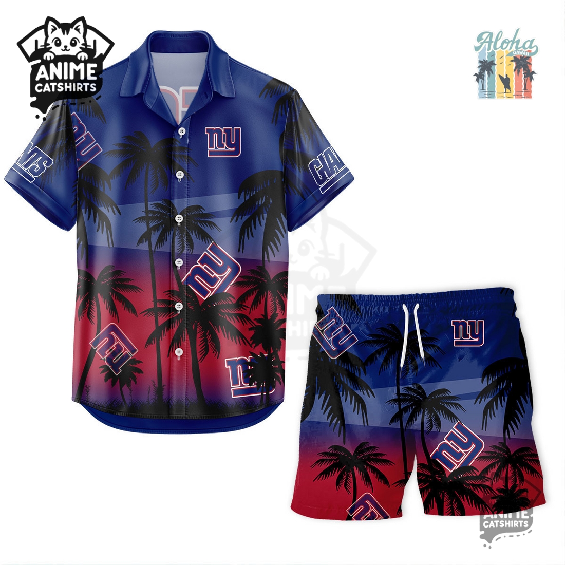 New York Giants NFL Aloha Shirt New York Giants NFL Aloha Shirt