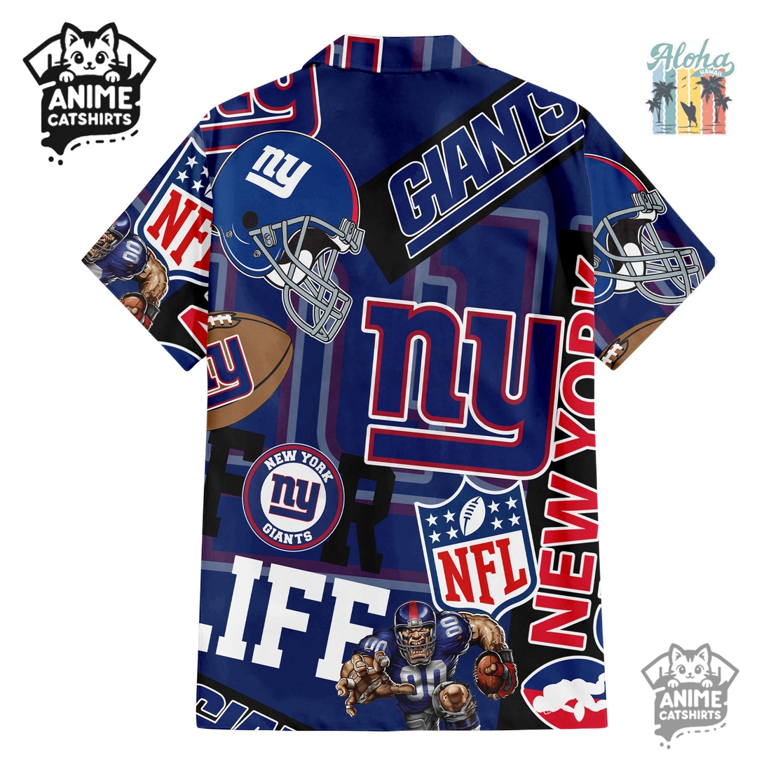 New York Giants NFL Hawaiian Shirt & Shorts Set