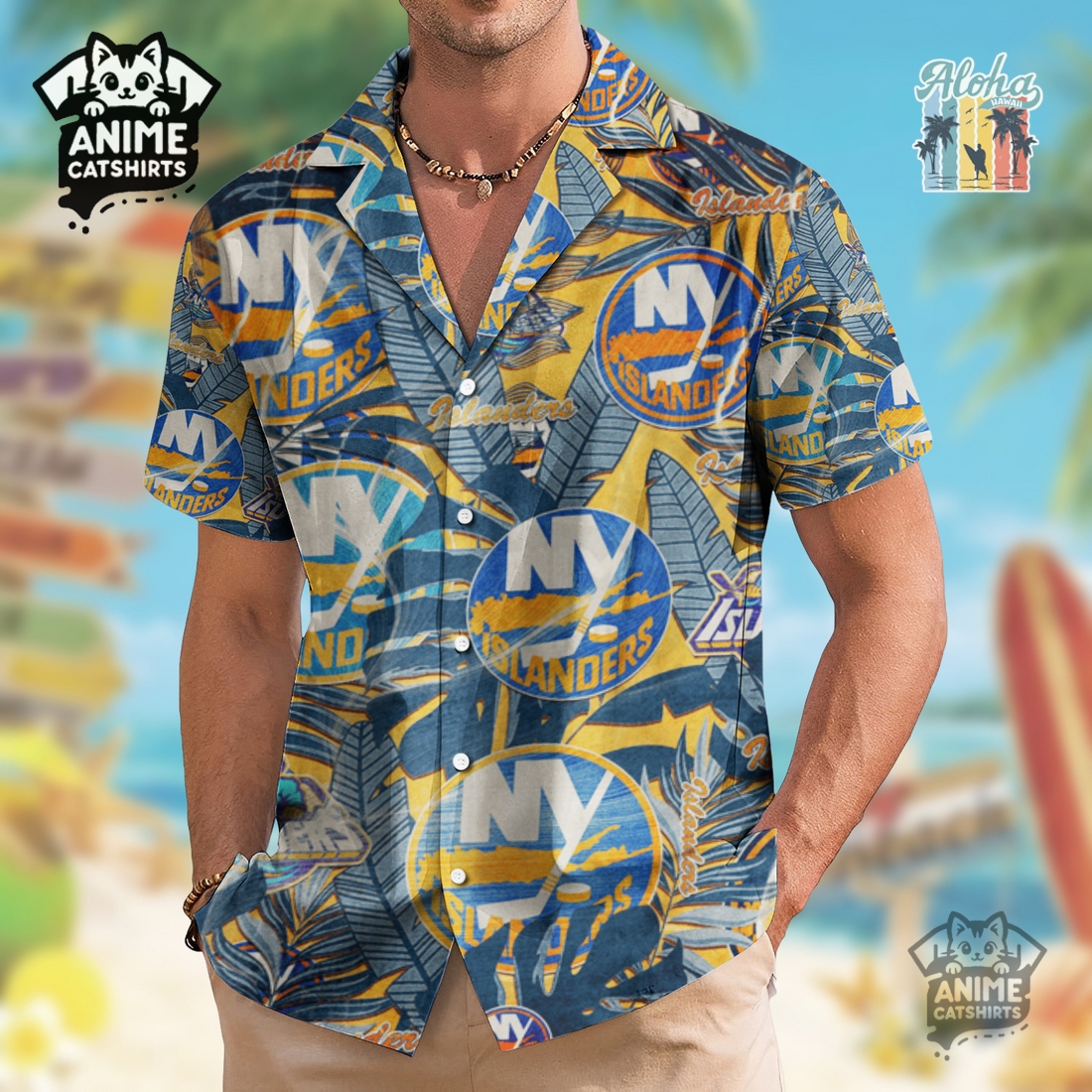 New York Islanders Men’s NHL Hawaiian Shirt