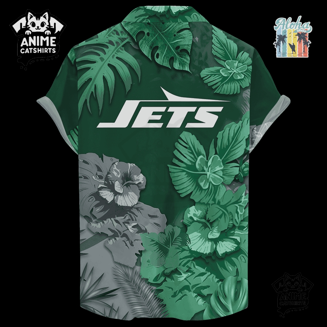 New York Jets Signature Skull NFL Hawaiian Shirt