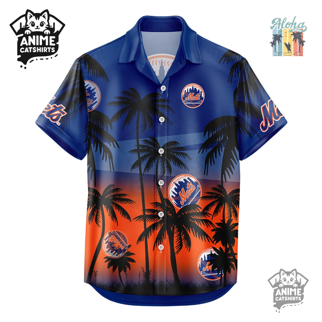 New York Mets MLB Aloha Shirt New York Mets MLB Aloha Shirt