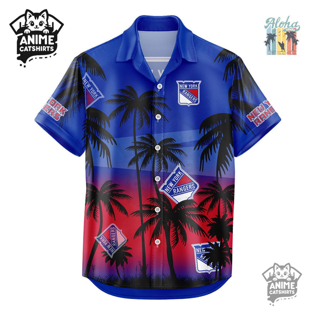 New York Rangers NHL Aloha Shirt