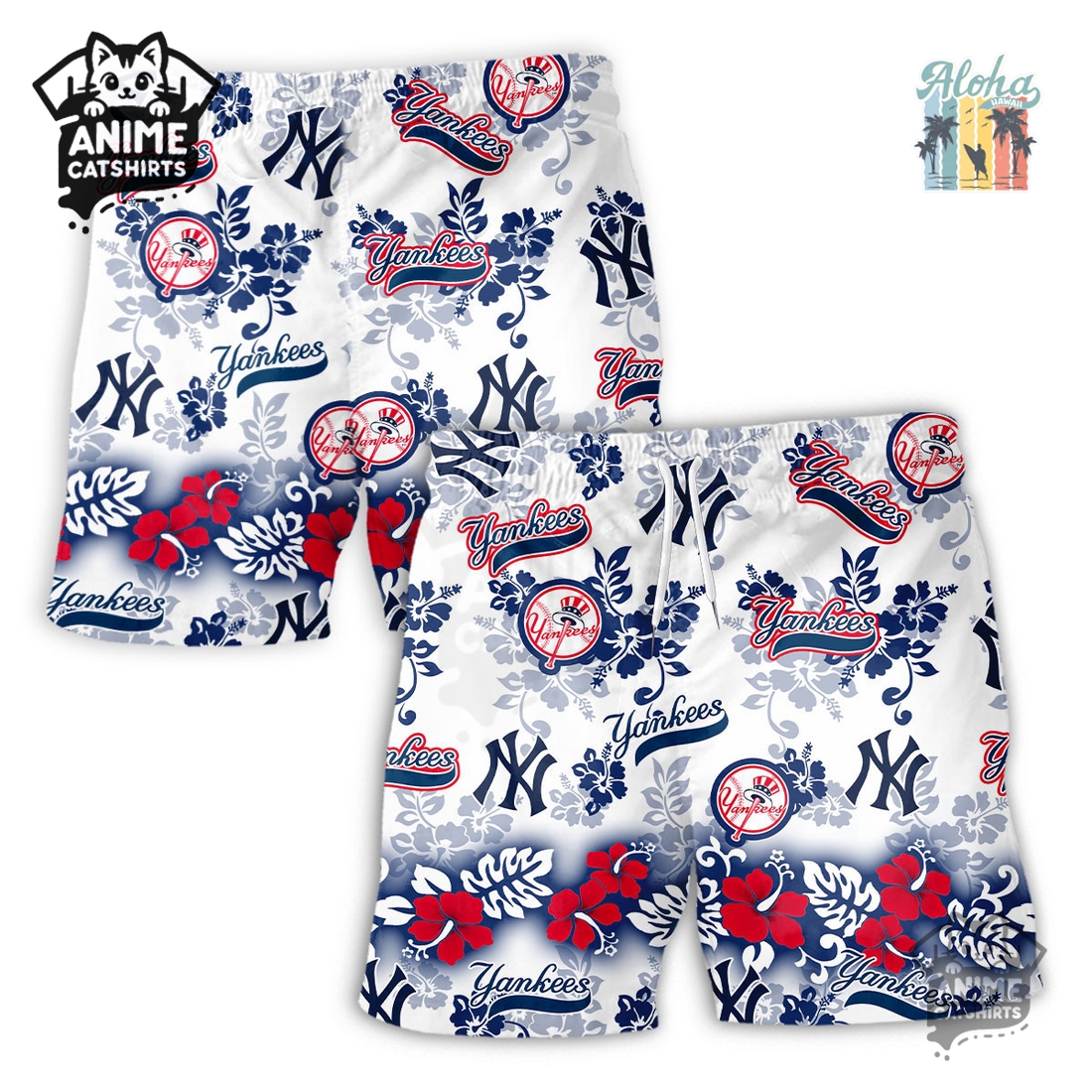 New York Yankees Aloha Paradise Hawaiian Short