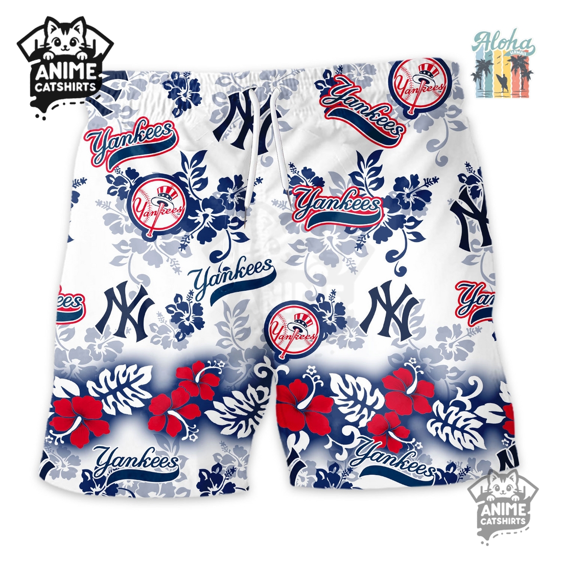New York Yankees Aloha Paradise Hawaiian Short New York Yankees Aloha Paradise Hawaiian Short