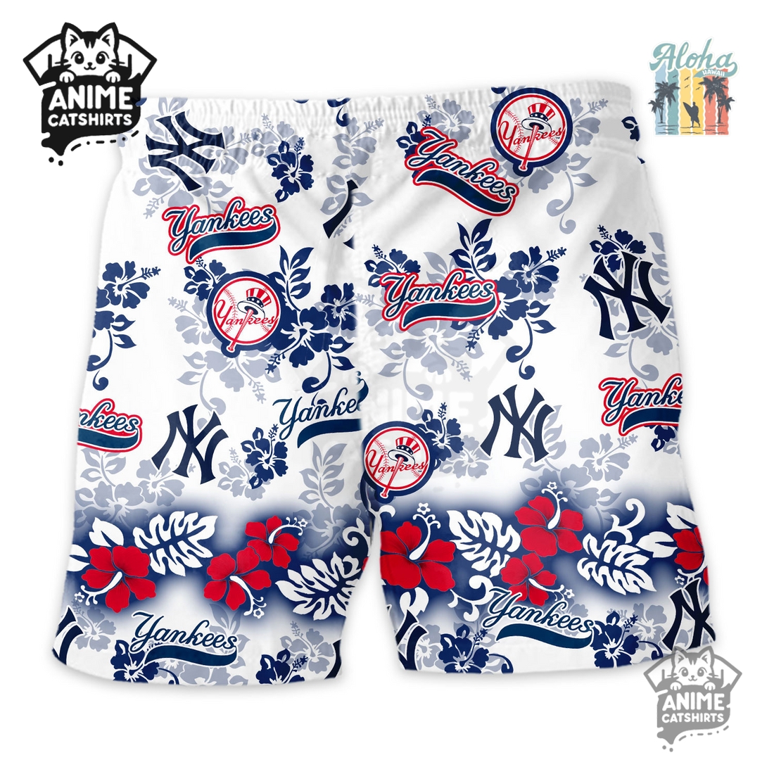 New York Yankees Aloha Paradise Hawaiian Short New York Yankees Aloha Paradise Hawaiian Short