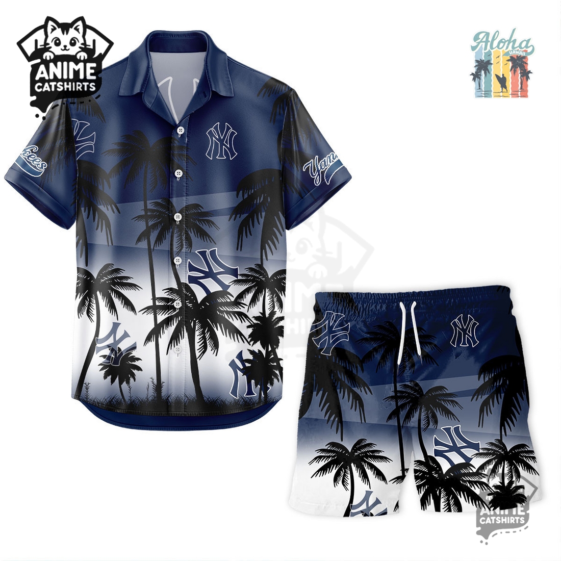 New York Yankees MLB Aloha Shirt New York Yankees MLB Aloha Shirt