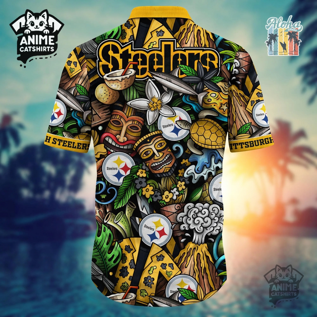 NFL Pittsburgh Steelers Flower Hawaii Shirt NFL Pittsburgh Steelers Flower Hawaii Shirt