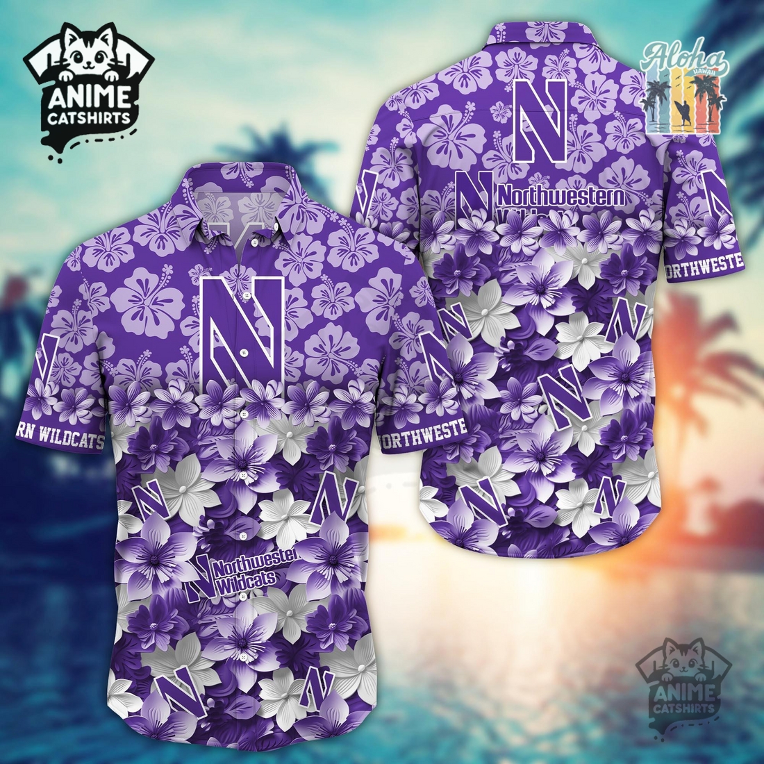 Northwestern Wildcats 1 NHL Hawaiian Shirt