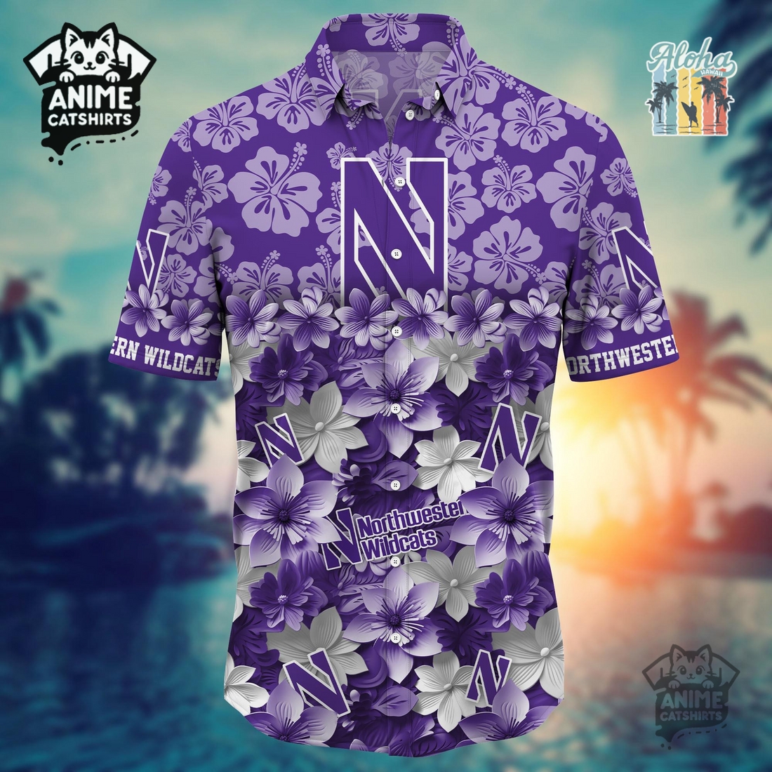Northwestern Wildcats 1 NHL Hawaiian Shirt