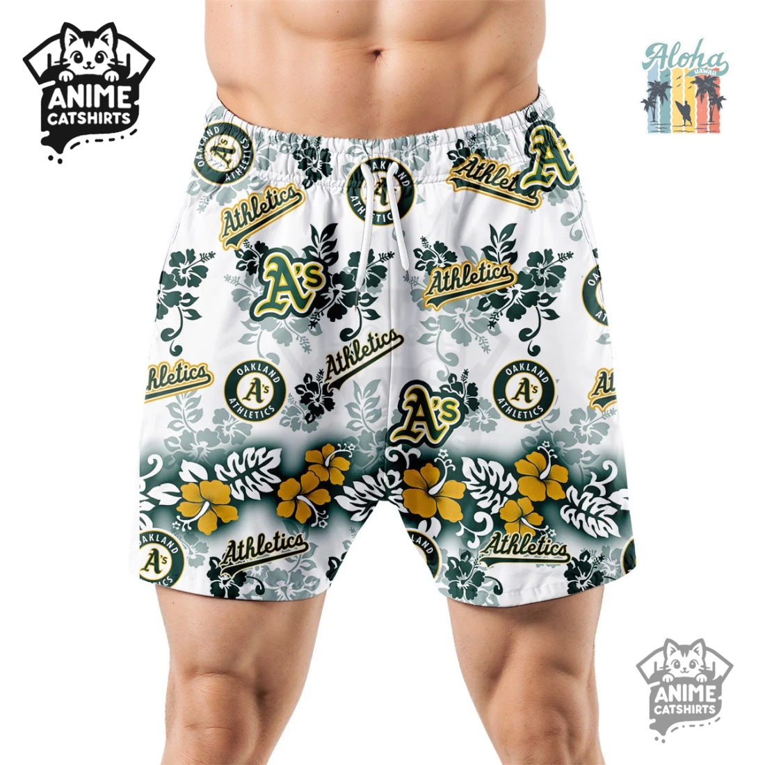 Oakland Athletics Aloha Paradise Hawaiian Short