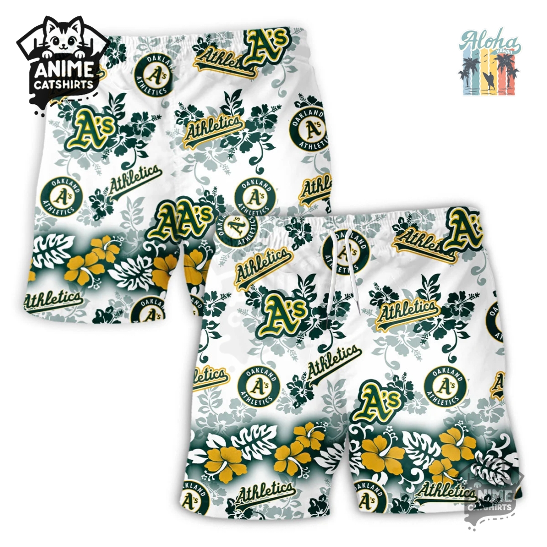 Oakland Athletics Aloha Paradise Hawaiian Short