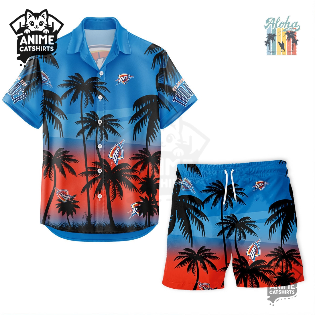 Oklahoma City Thunder NBA Aloha Shirt Oklahoma City Thunder NBA Aloha Shirt