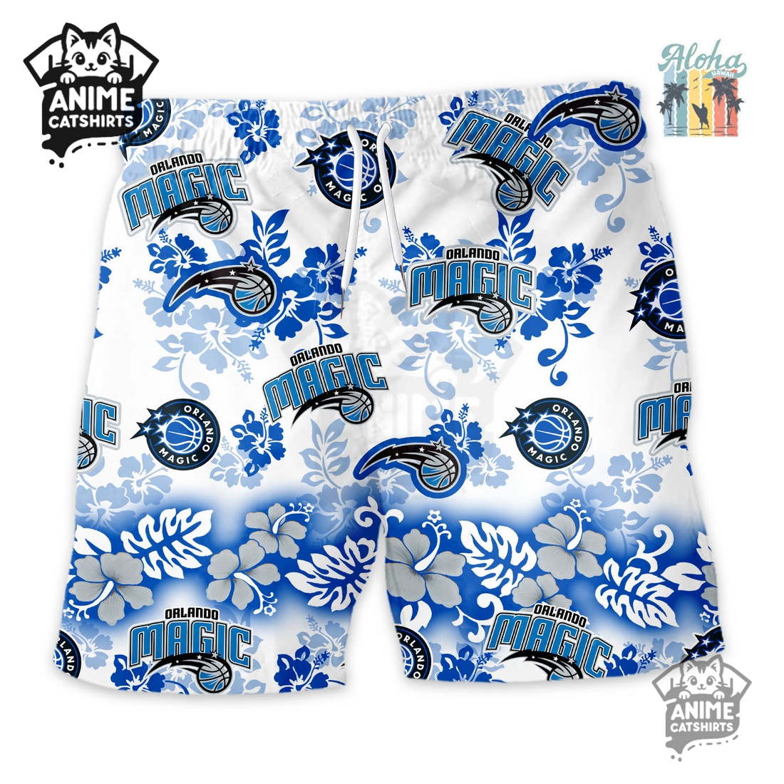 Orlando Magic Aloha Paradise NBA Hawaiian Short Orlando Magic Aloha Paradise NBA Hawaiian Short