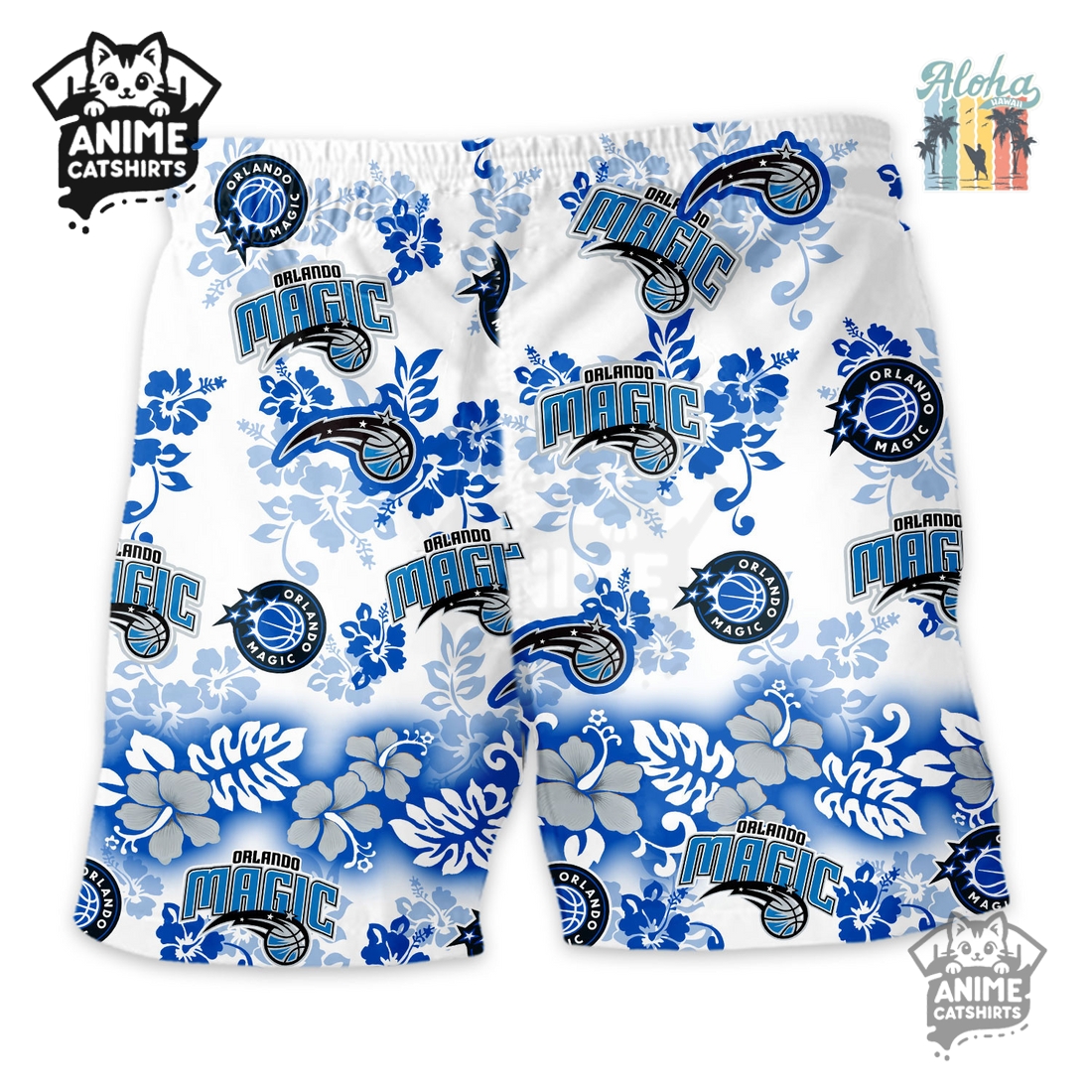 Orlando Magic Aloha Paradise NBA Hawaiian Short Orlando Magic Aloha Paradise NBA Hawaiian Short