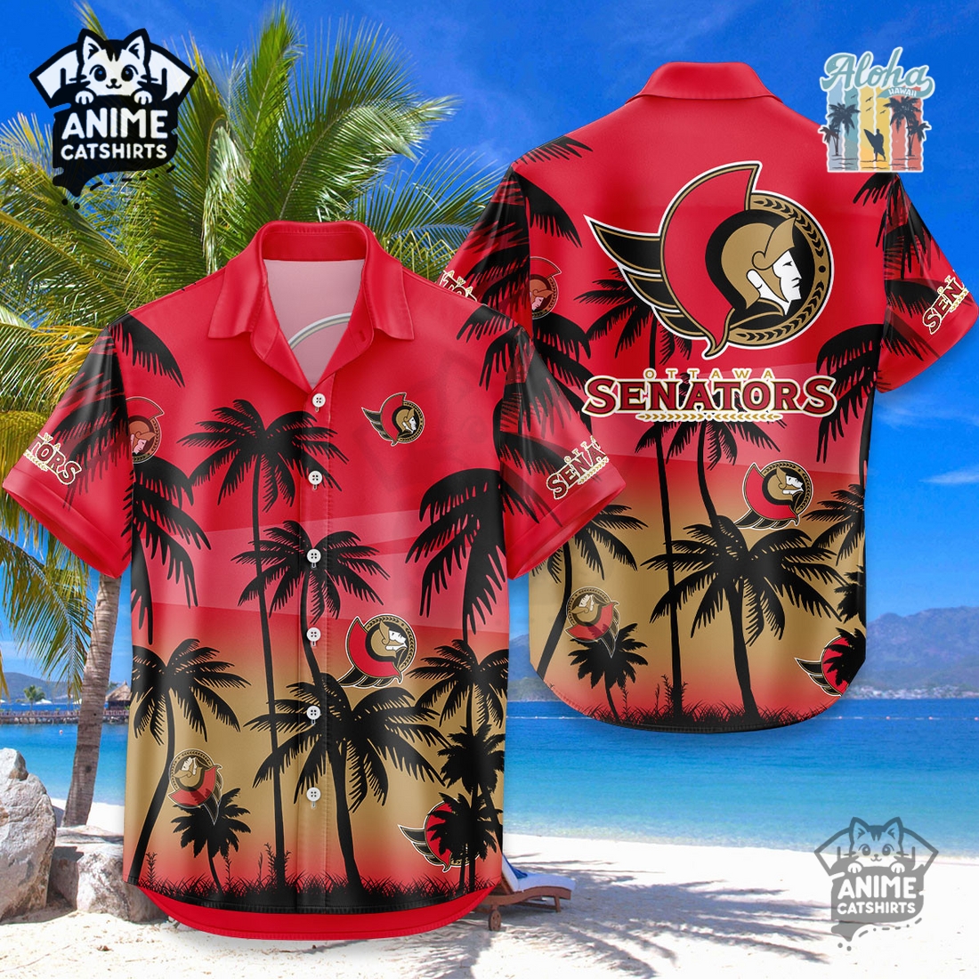 Ottawa Senators NHL Aloha Shirt