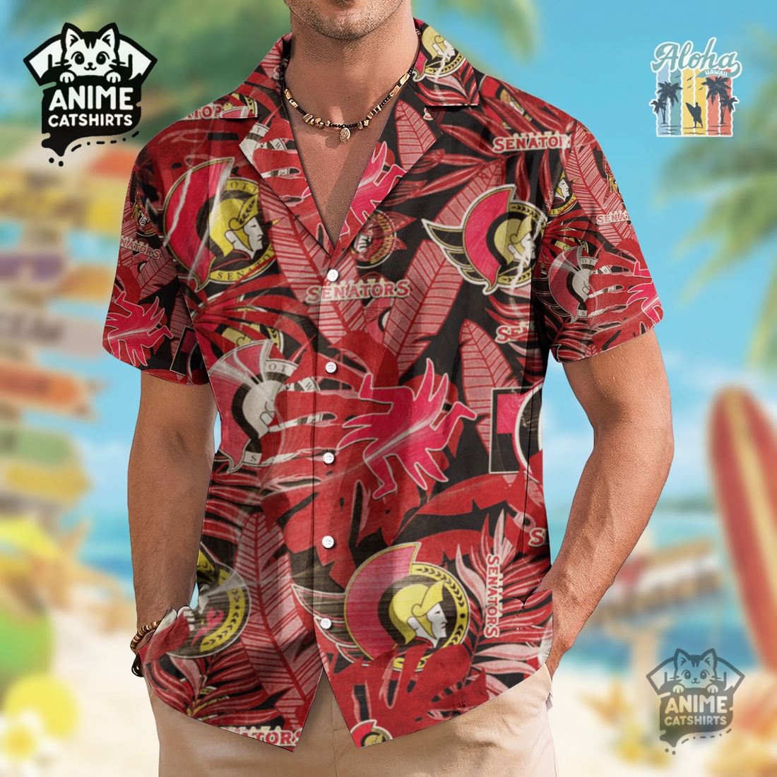 Ottawa Senators Men’s NHL Hawaiian Shirt