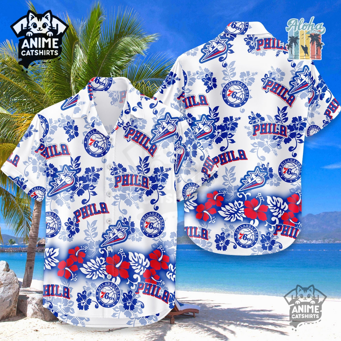 Philadelphia 76ers Aloha Paradise NBA Hawaiian Shirt
