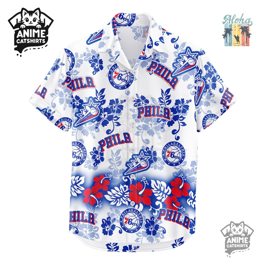Philadelphia 76ers Aloha Paradise NBA Hawaiian Shirt