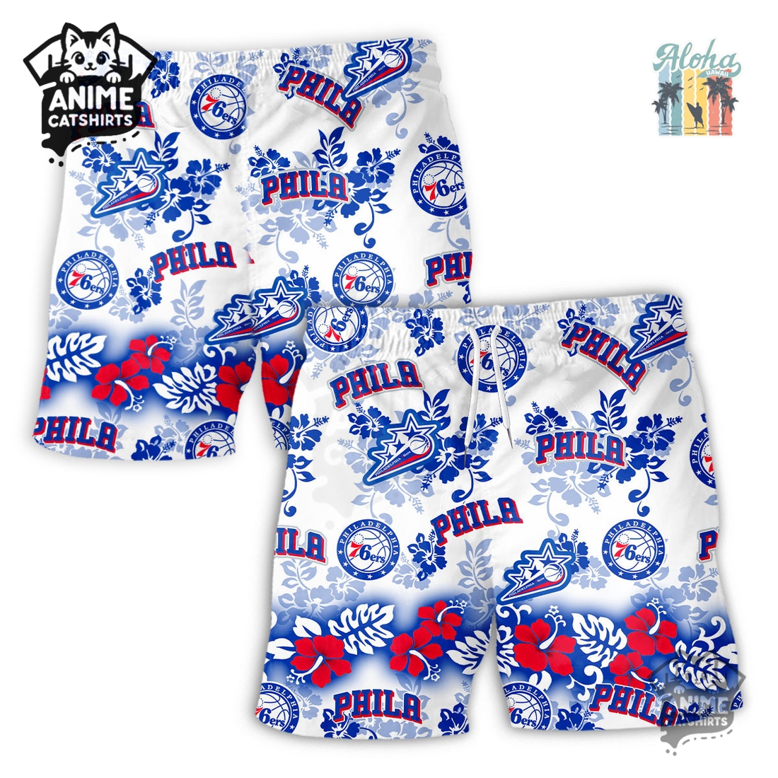 Philadelphia 76ers Aloha Paradise NBA Hawaiian Short