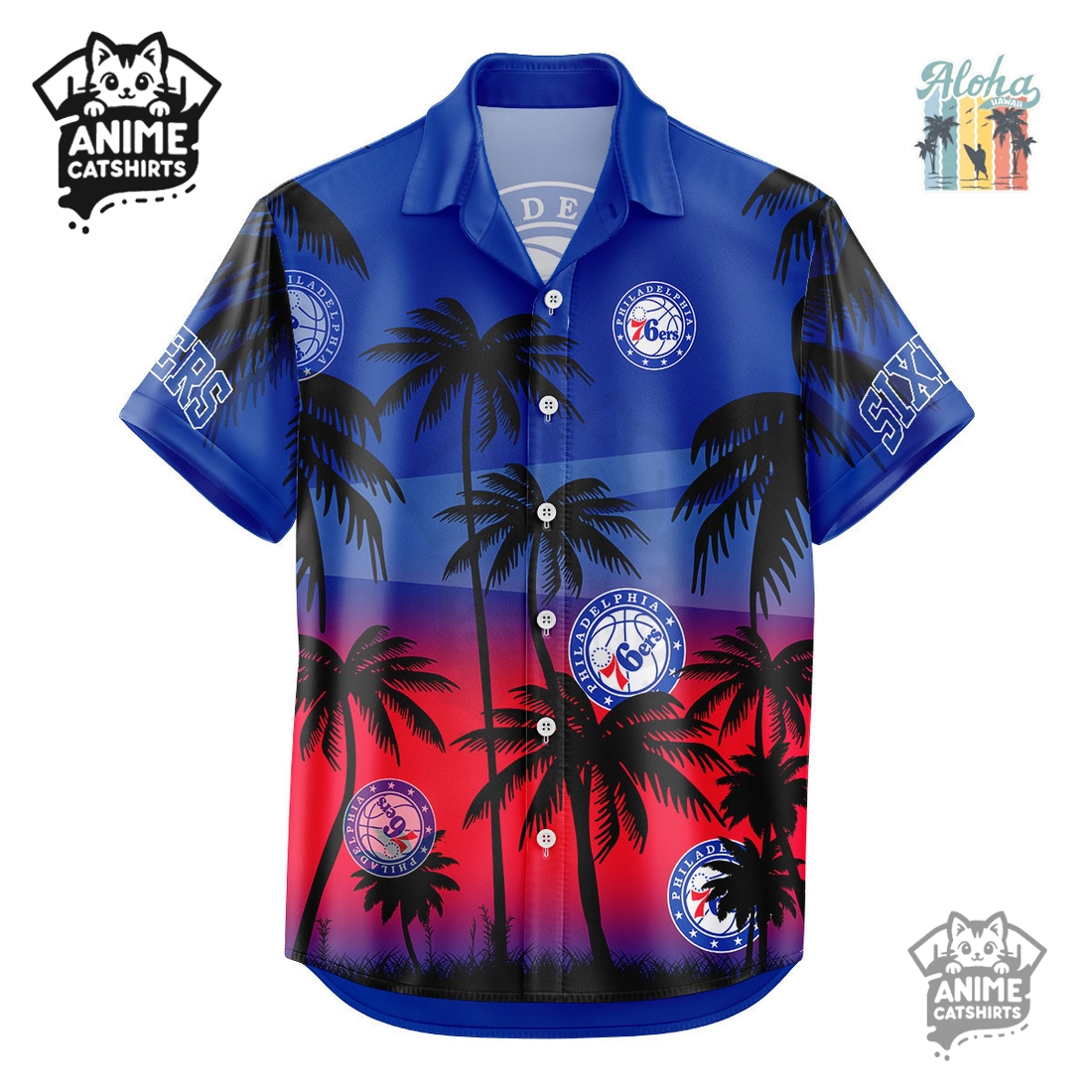 Philadelphia 76ers NBA Aloha Shirt