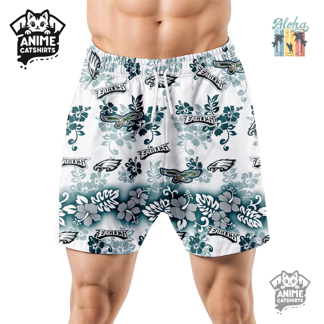 Philadelphia Eagles Aloha Paradise NFL Hawaiian Short