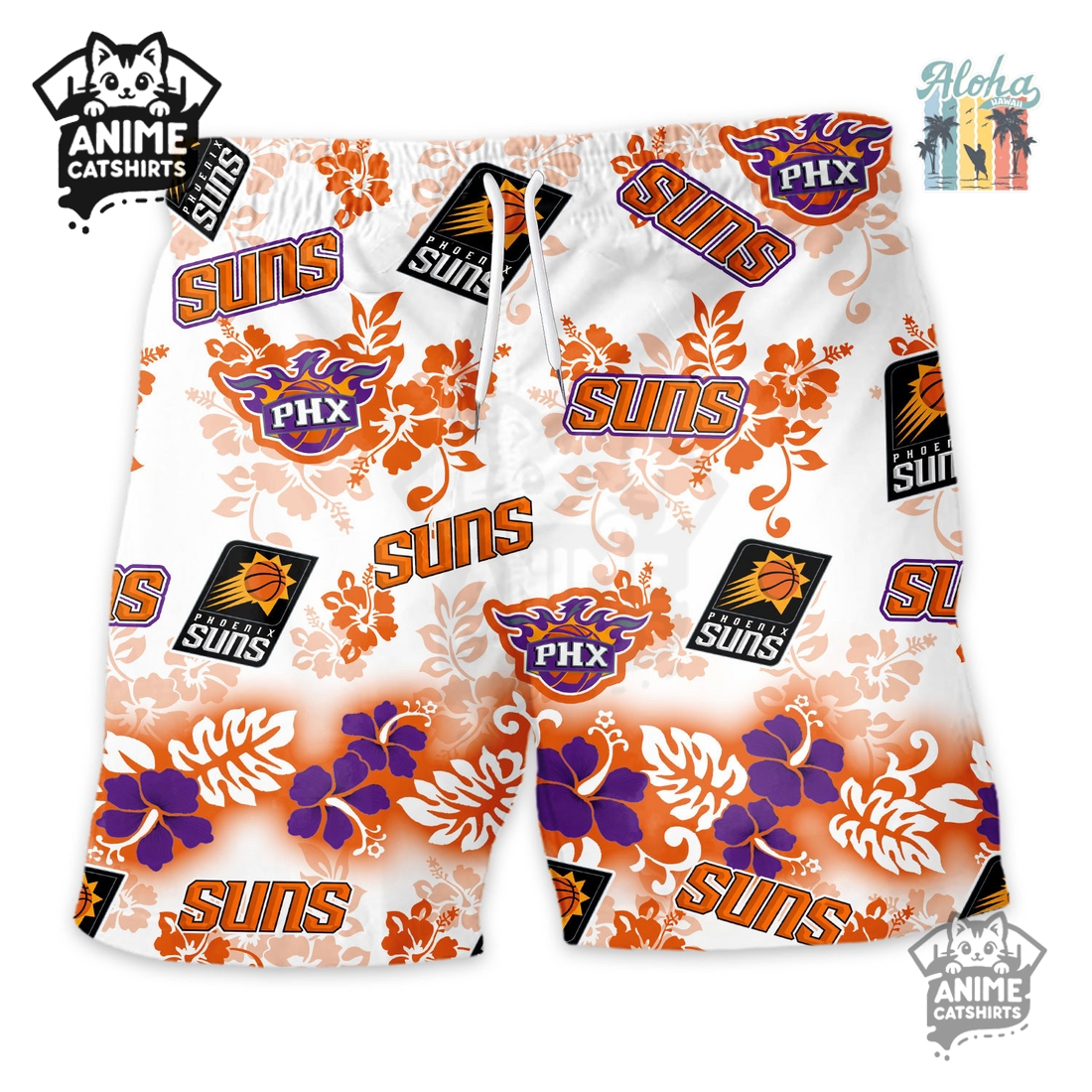 Phoenix Suns Aloha Paradise NBA Hawaiian Short Phoenix Suns Aloha Paradise NBA Hawaiian Short