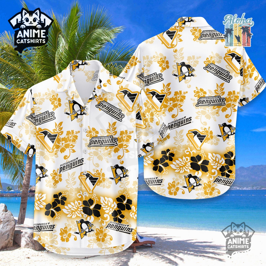 Pittsburgh Penguins Aloha Paradise NHL Hawaiian Shirt Pittsburgh Penguins Aloha Paradise NHL Hawaiian Shirt