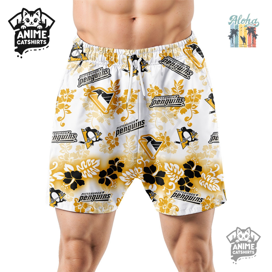 Pittsburgh Penguins Aloha Paradise NHL Hawaiian Short