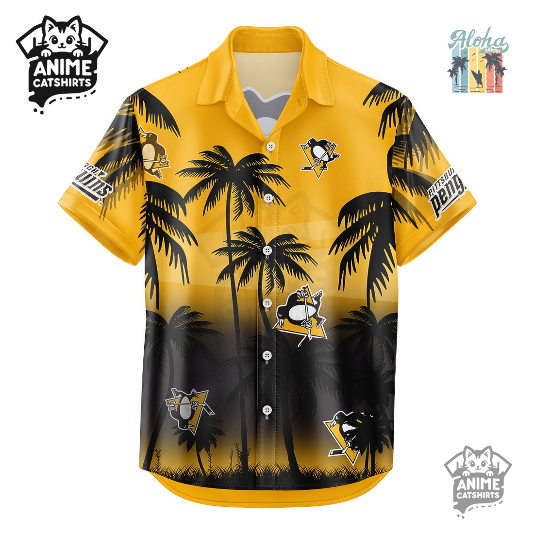 Pittsburgh Penguins NHL Aloha Shirt