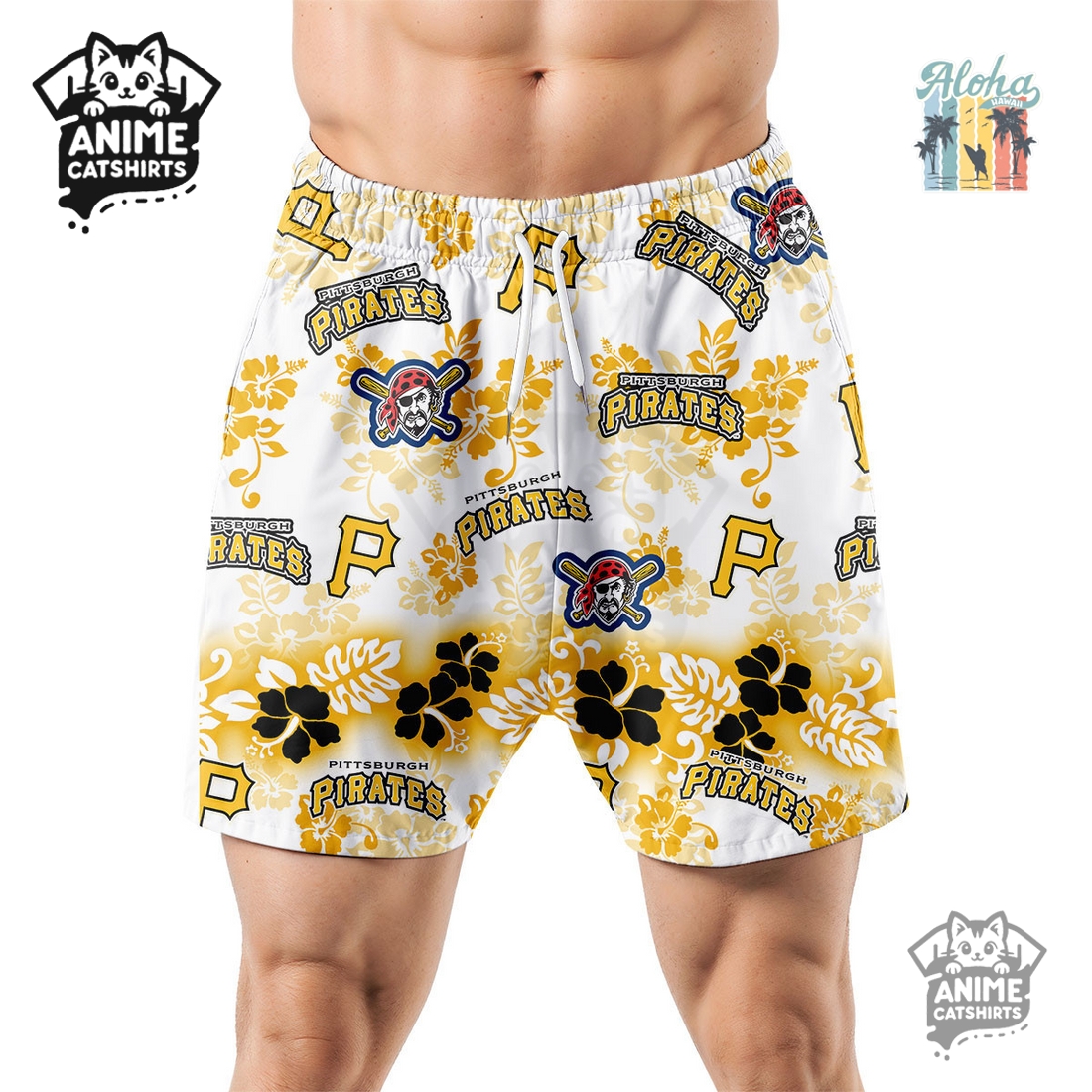 Pittsburgh Pirates Aloha Paradise Hawaiian Short Pittsburgh Pirates Aloha Paradise Hawaiian Short