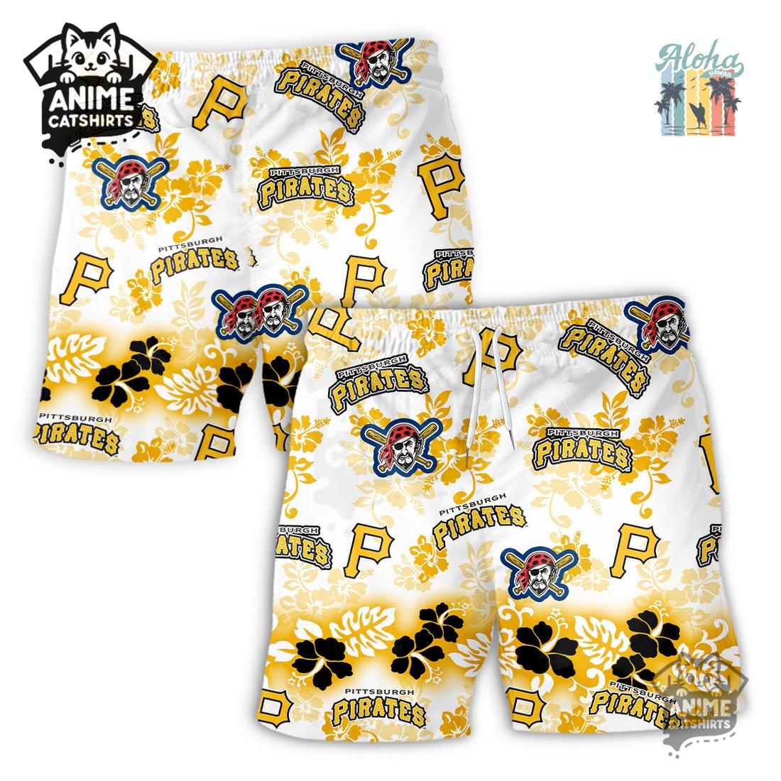 Pittsburgh Pirates Aloha Paradise Hawaiian Short Pittsburgh Pirates Aloha Paradise Hawaiian Short
