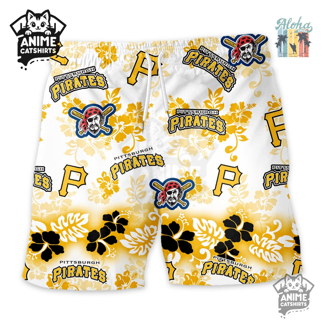 Pittsburgh Pirates Aloha Paradise Hawaiian Short Pittsburgh Pirates Aloha Paradise Hawaiian Short