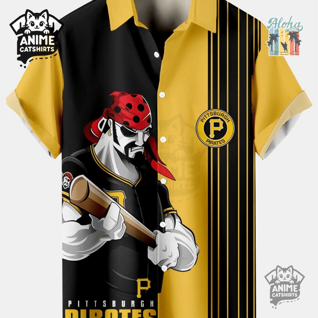 Pittsburgh Pirates Baseball Team Logo MLB Aloha Hawaiian Shirt