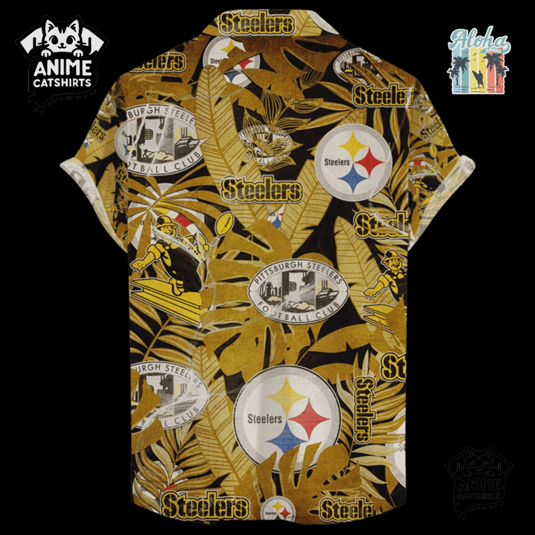 Pittsburgh Steelers Retro Logo Revolutions NFL Hawaiian Shirt